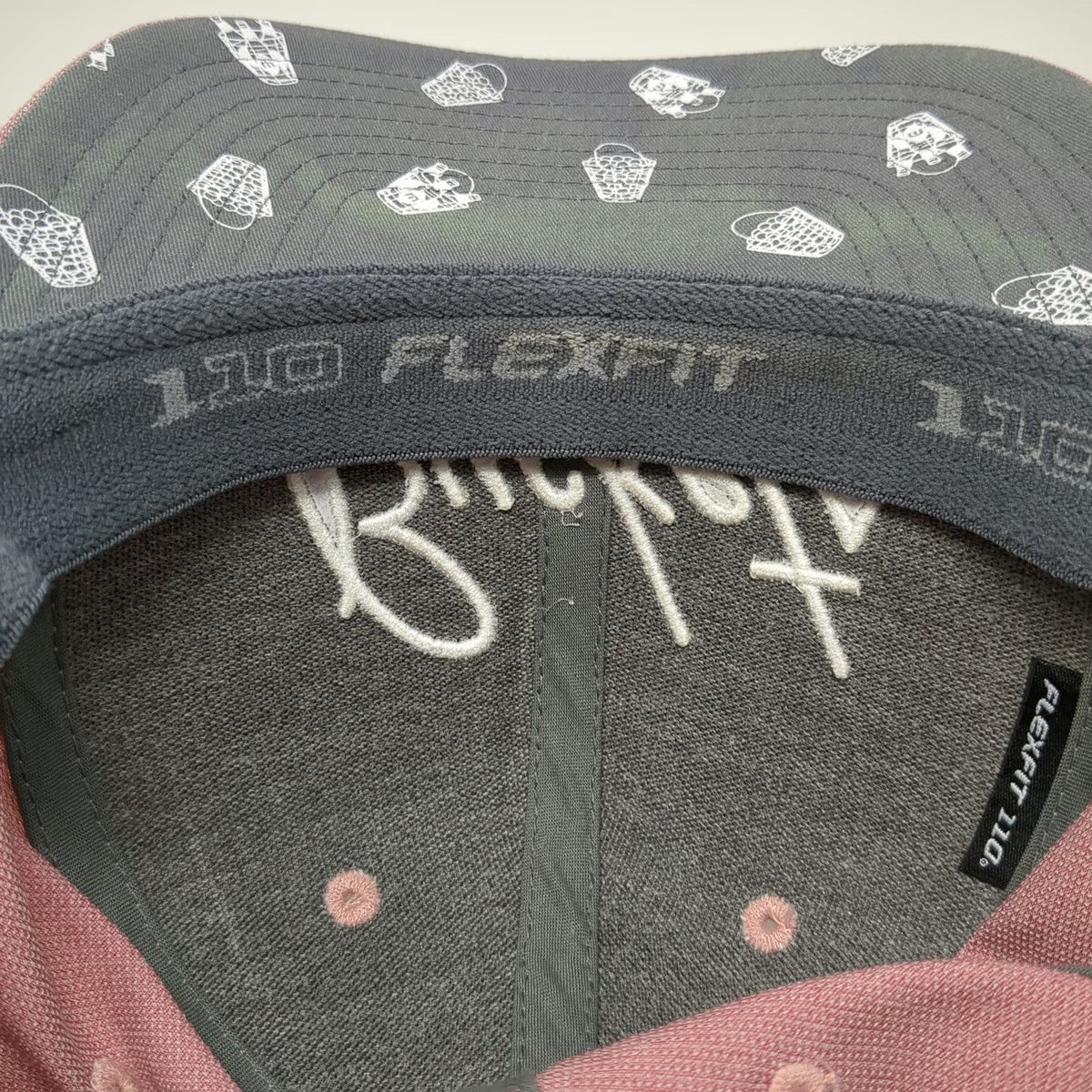 TravisMathew Snapback Hat Pink One Size Buckets Golf Pattern Undervisor Flexfit