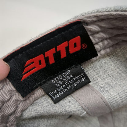 Otto Snapback Hat Gray One Size Red Line Oil Embroidered Flat Brim 6-Panel