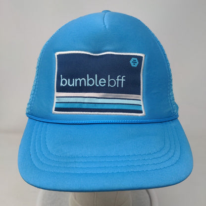 Bumble Bff Snapback Trucker Hat Blue One Size Adjustable Mesh Back Rope