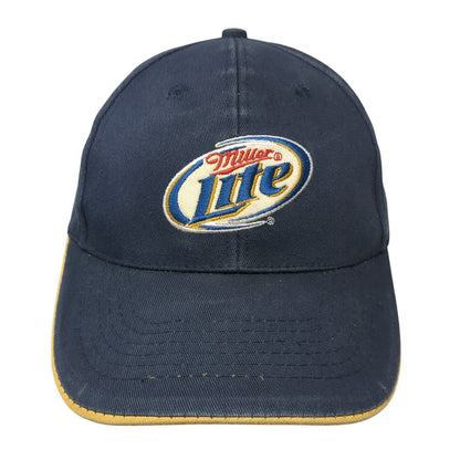 Miller Lite Strapback Baseball Cap Blue One Size Adjustable Embroidered 6 Panel