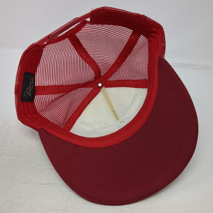 Jacobson Trucker Hat Red One Size Kona Hawaii Sunset Palm Tree Mesh Snapback
