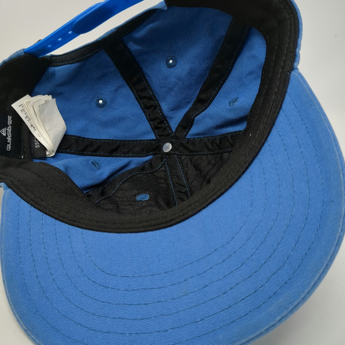 Quiksilver Snapback Blue 55cm Hat Embroidered Mountain Wave Logo Cotton
