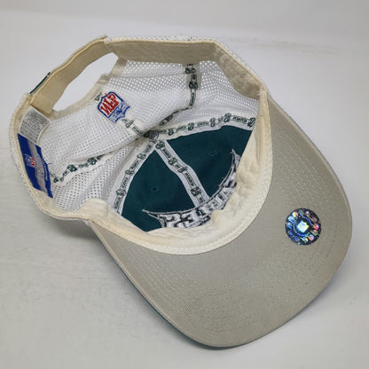 Philadelphia Eagles NFL Reebok Green White One Size Strapback Mesh Back Hat Brim