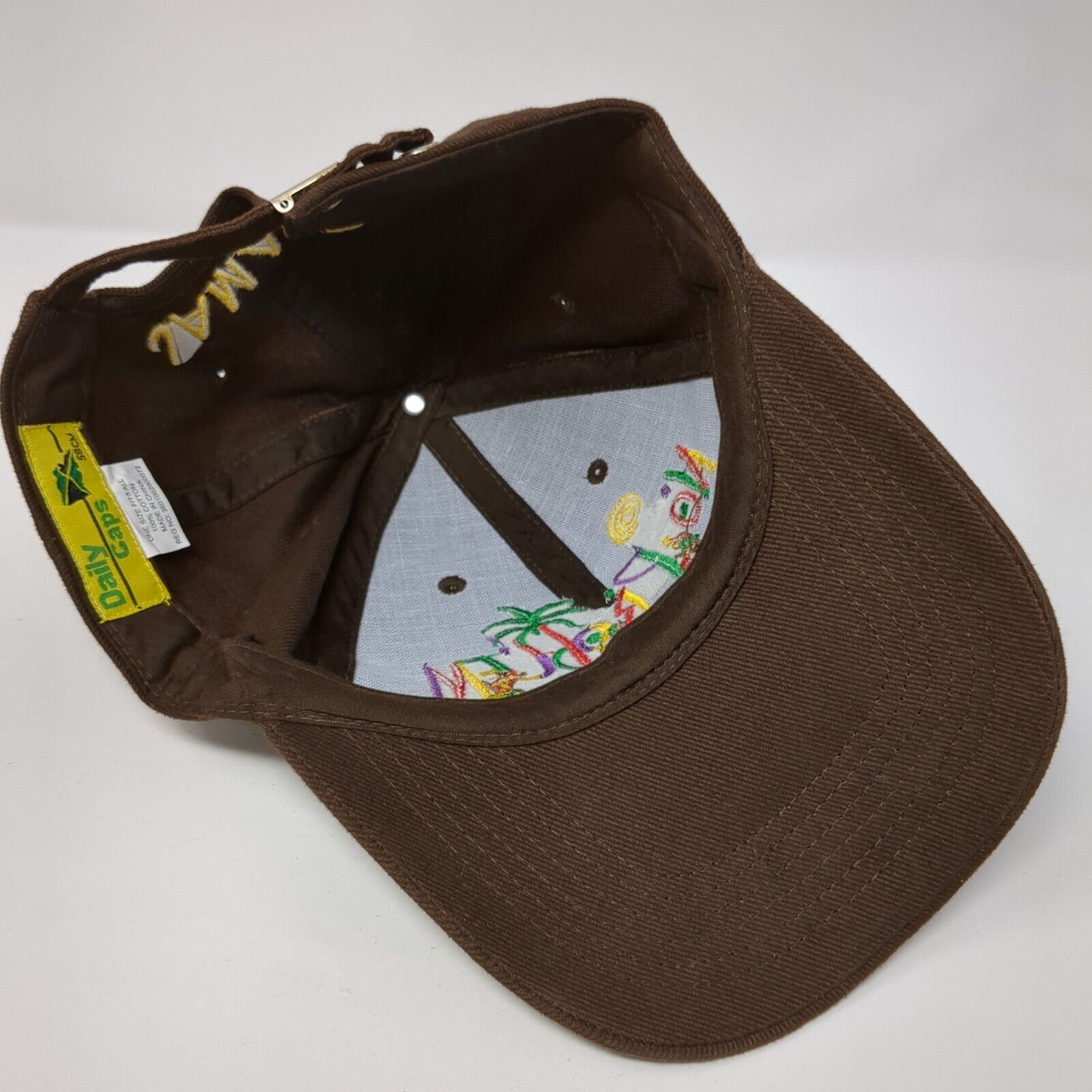 No Problem Jamaica Slideback Hat Brown One Size Adjustable Daily Caps