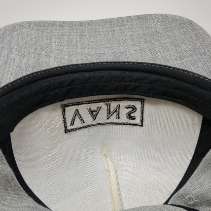 Vans 5 Panel Gray Black Snapback One Size Flat Brim Embroidered Logo Patch Hat