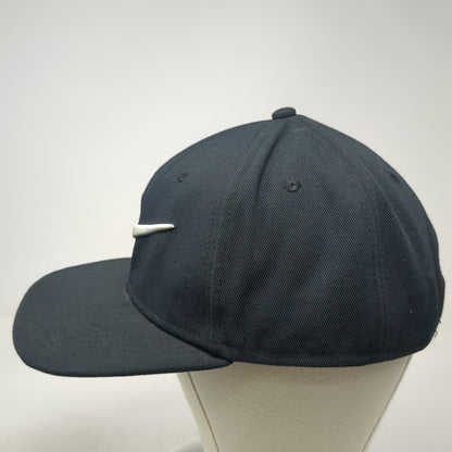 Nike Snapback Black One Size Pro Embroidered Swoosh Green Underbrim 6 Panel Hat