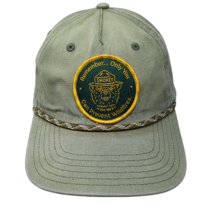 Mad Engine 5 Panel Green One Size Smokey Bear Wildfire Prevention Snapback Hat