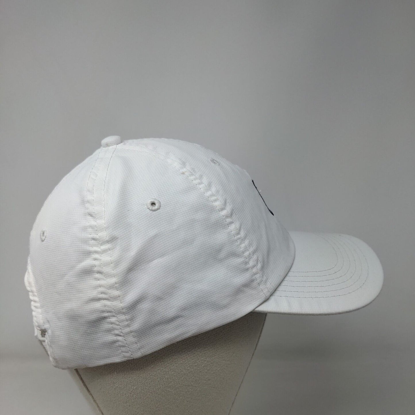 Letter M Strapback Hat White Small Embroidered Adjustable Imperial