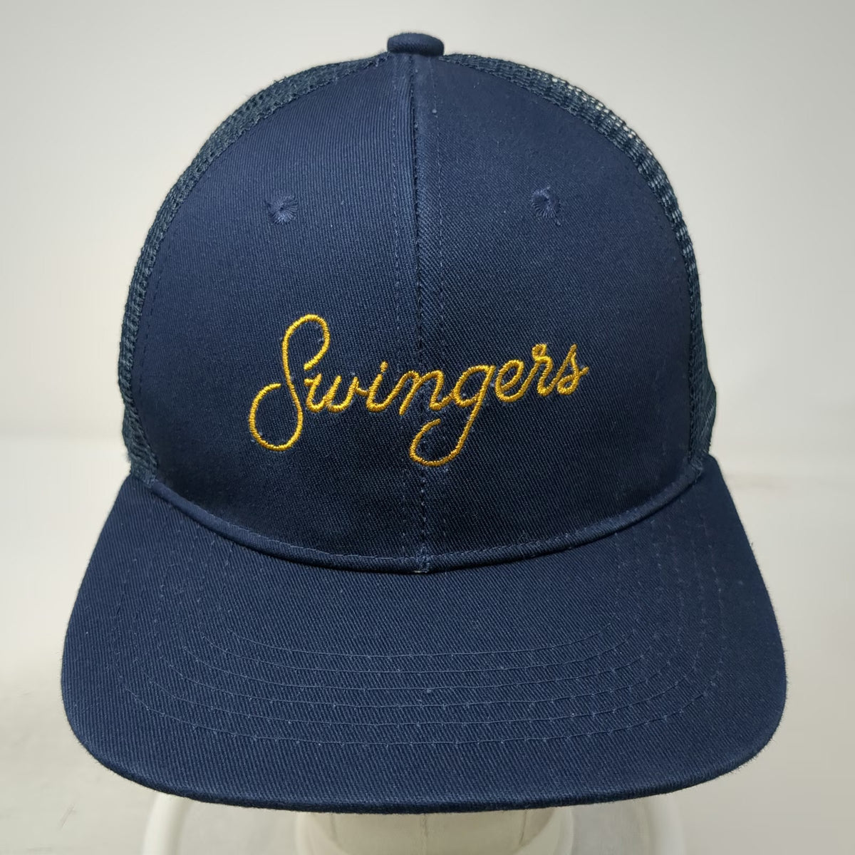 Swingers Trucker Hat Blue One Size Snapback Embroidered Crazy Golf Club London
