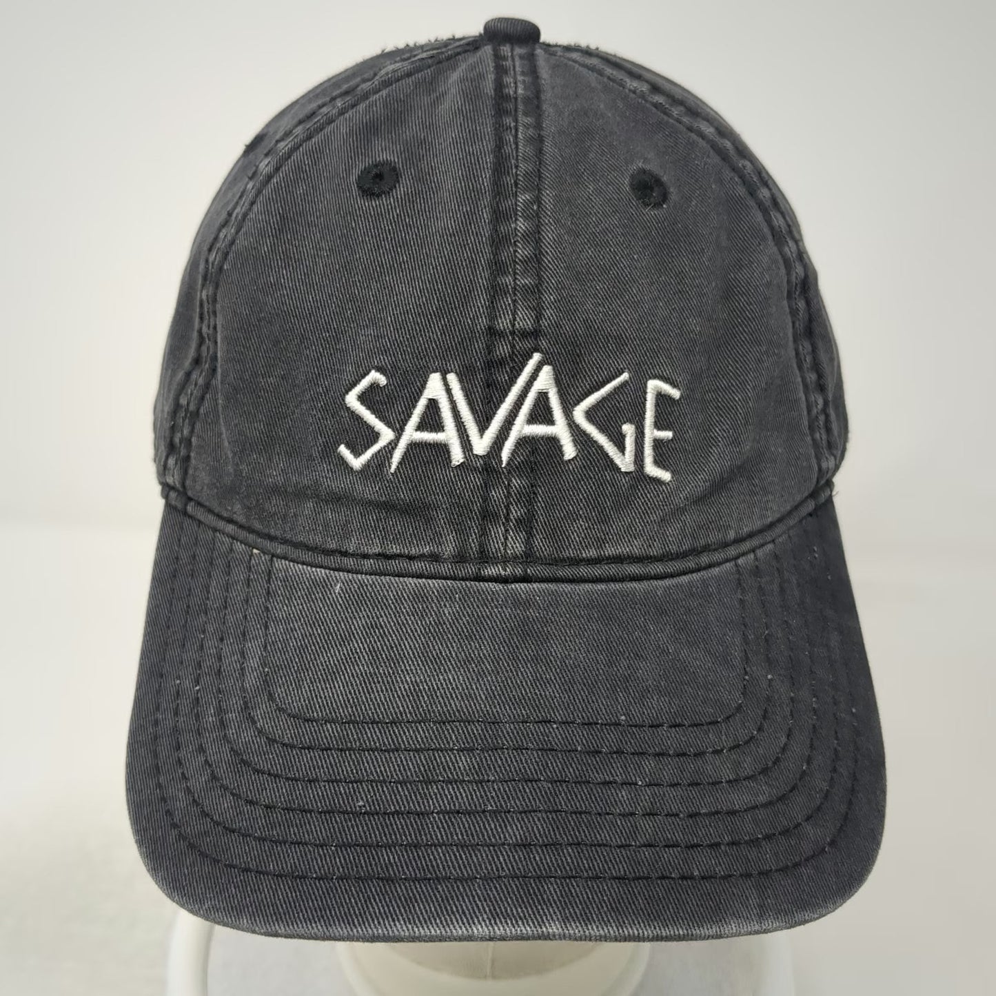 Spencer's Gifts Baseball Cap Black One Size Savage Embroidered Cotton Hat Slide