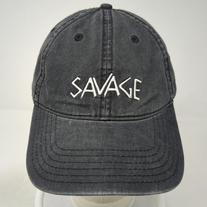 Spencer's Gifts Baseball Cap Black One Size Savage Embroidered Cotton Hat Slide