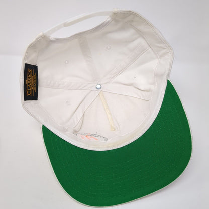 The Classics Yupoong Snapback Hat White One Size Adjustable Embroidered 6 Panel