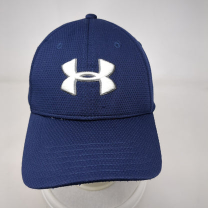 Under Armour Fitted Hat Blue Large/XL Solid Embroidered Logo 6 Panel
