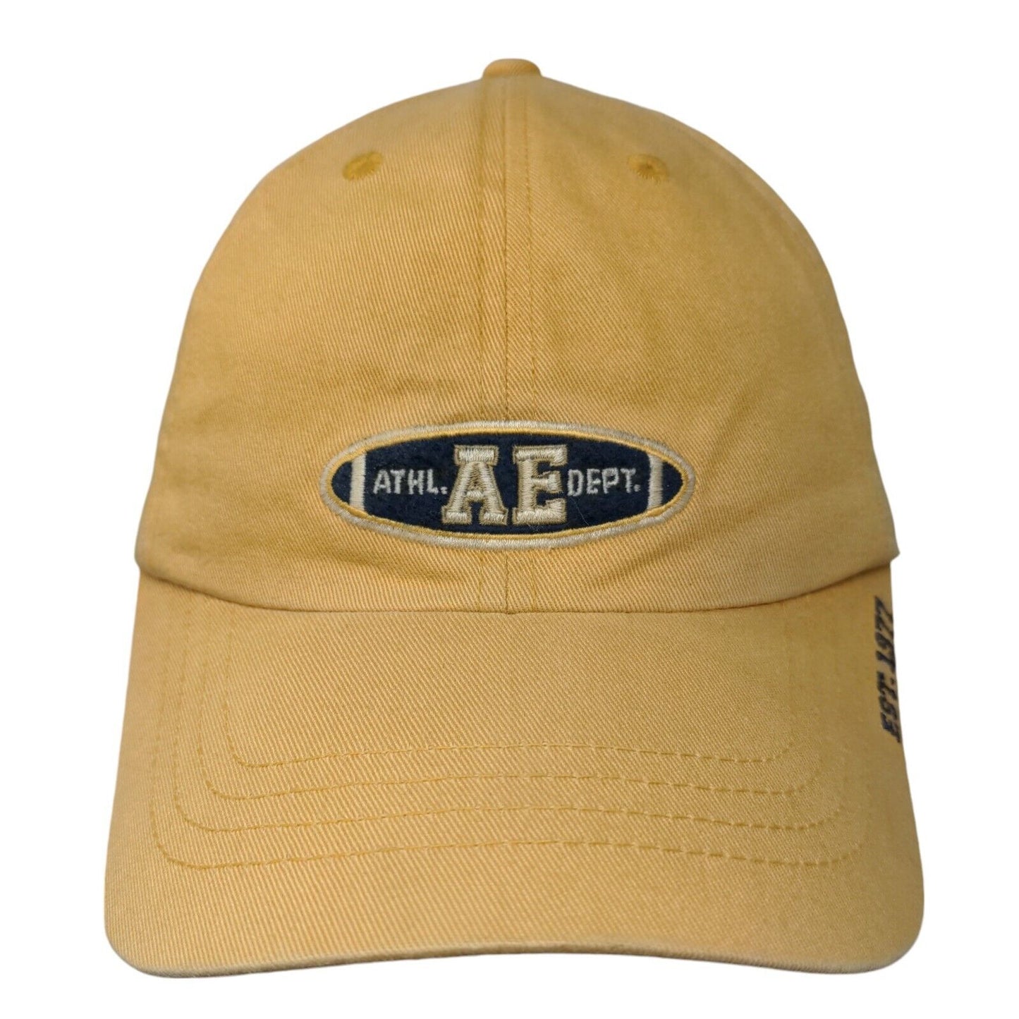 AE Athl. Dept. Est 1977 Strapback Hat Orangish-Tan OS Embroidered American Eagle