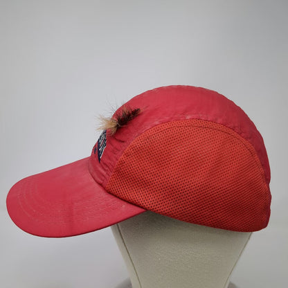 Pendleton 5 Panel Red Hat One Size Mesh Side Fishing Lure Leather Strapback