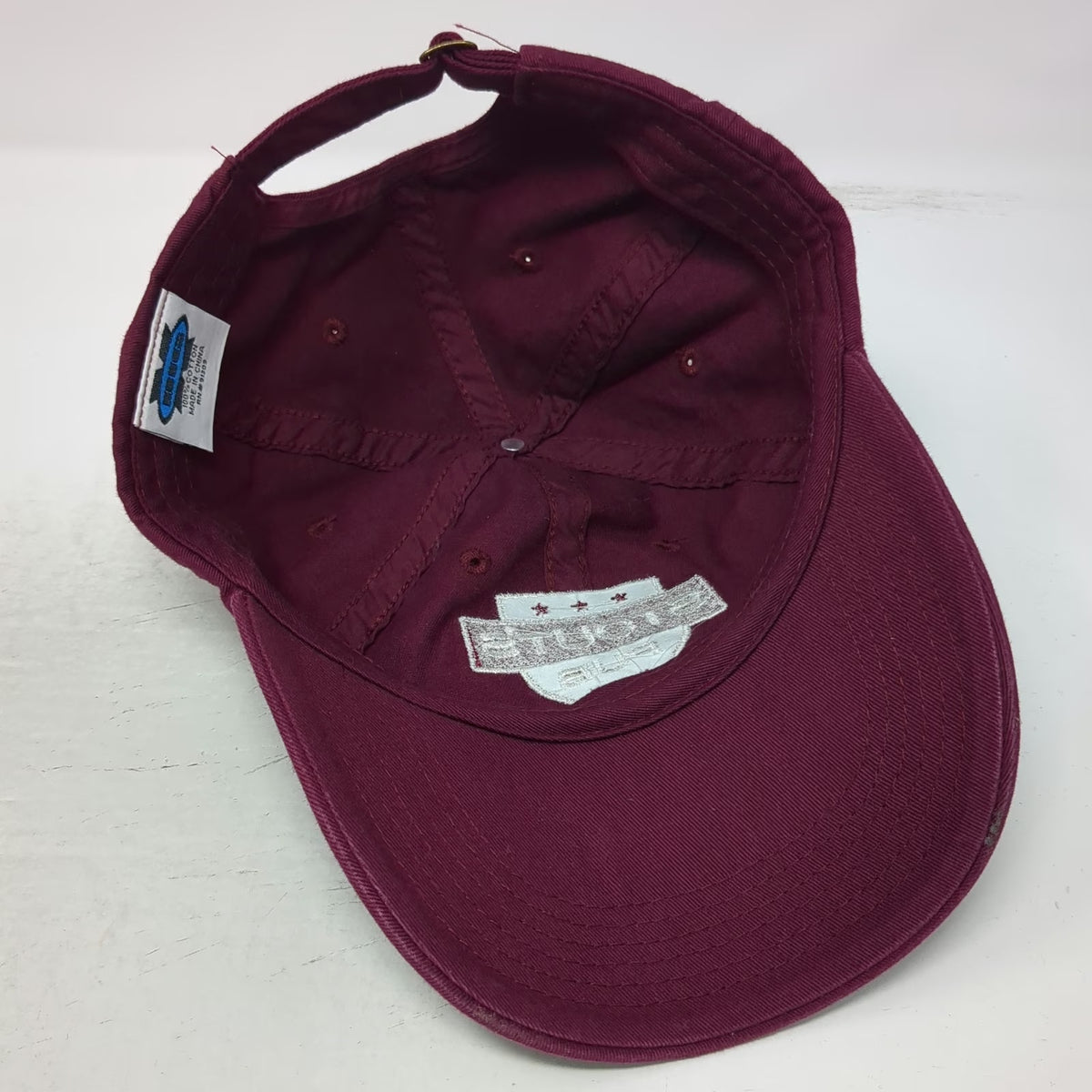 BIG Baseball Cap Red One Size Stouts Pub Shield Embroidered Cotton Slideback Hat