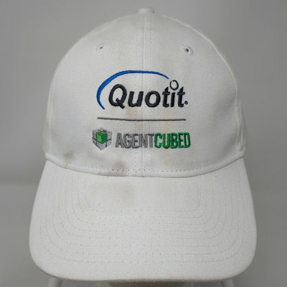Hit Wear Quotit AgentCubed White One Size Baseball Cap Strapback Hat Embroidery