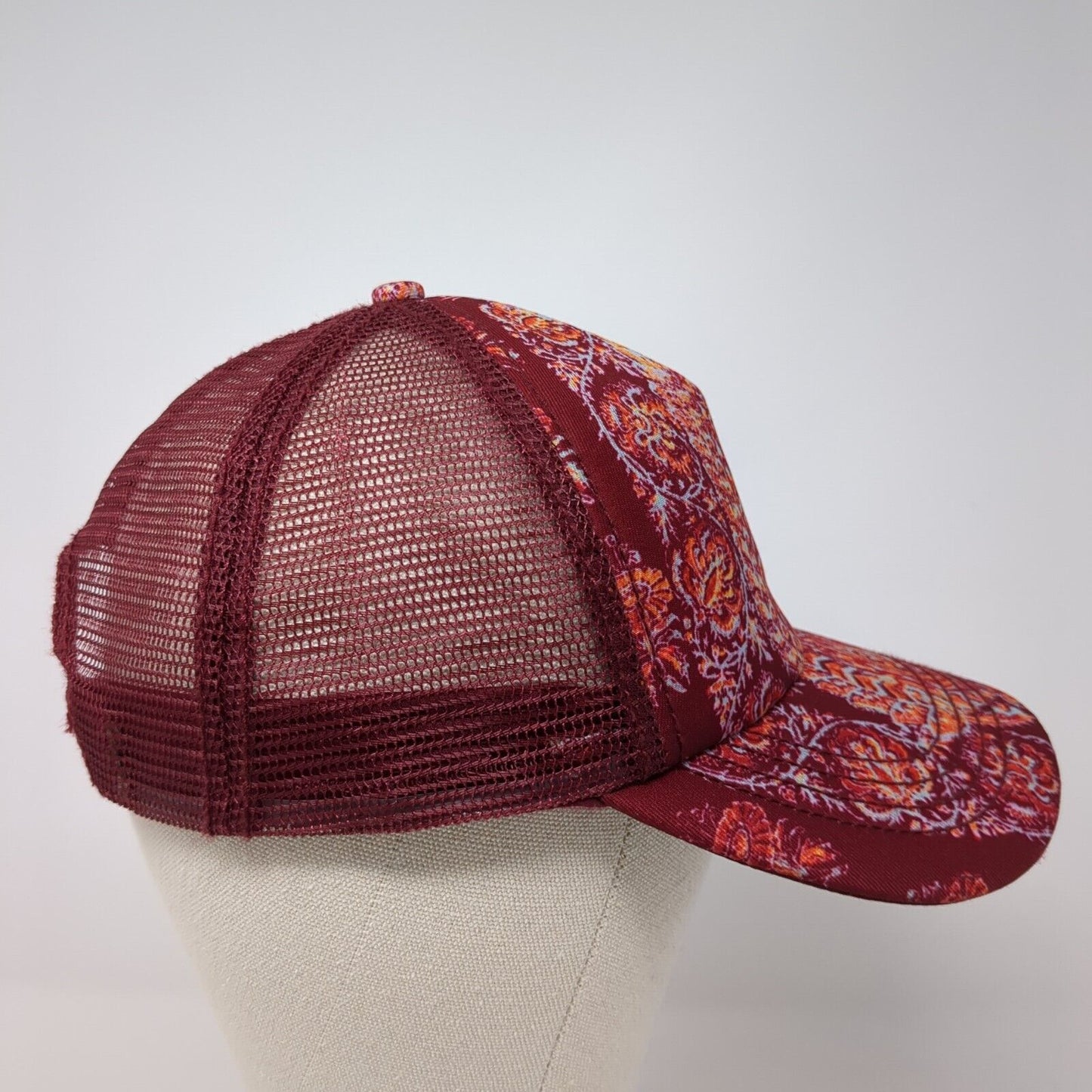 Billabong Snapback Mesh Back Trucker Hat Multi One Size Paisley Boho