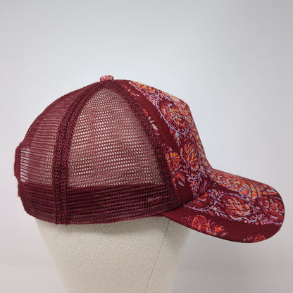 Billabong Snapback Mesh Back Trucker Hat Multi One Size Paisley Boho