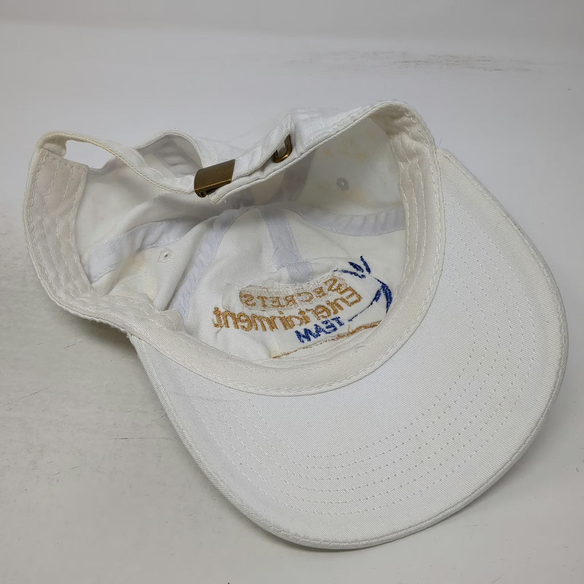 White Baseball Cap One Size Secrets Entertainment Team Jamaica Hat Slideback