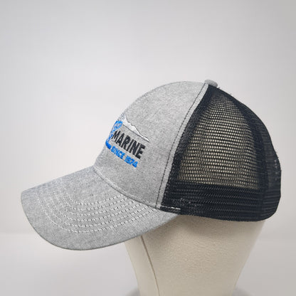 Idaho Marine Trucker Hat Gray One Size Adjustable Embroidered Mesh Back 6 Panel