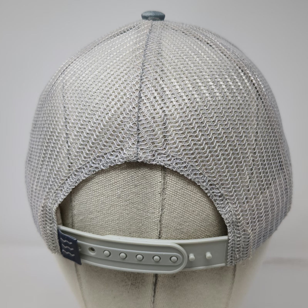 Free Fly Trucker Hat Gray Blue Camo One Size Mesh Snapback Fishing Logo Patch
