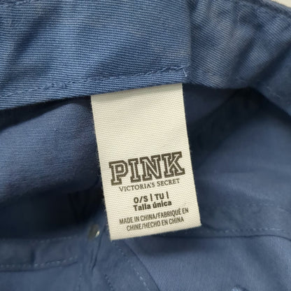 PINK Victoria's Secret Baseball Cap Blue OSFM Slideback Cotton Logo Strap Hat