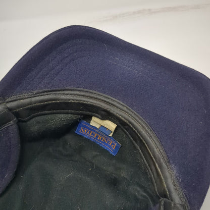 Pendleton 5 Panel Blue Hat L Wool Ear Flaps Solid Warm Winter Outdoor Vintage
