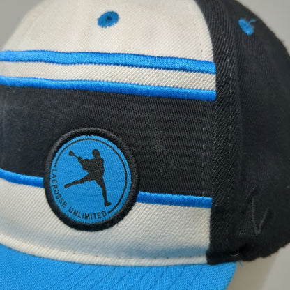 Zephyr Snapback Blue White Black One Size Lacrosse Unlimited Striped Player Hat