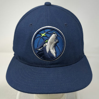 New Era Minnesota Timberwolves NBA Blue Snapback One Size Hat Flat Brim 9FIFTY