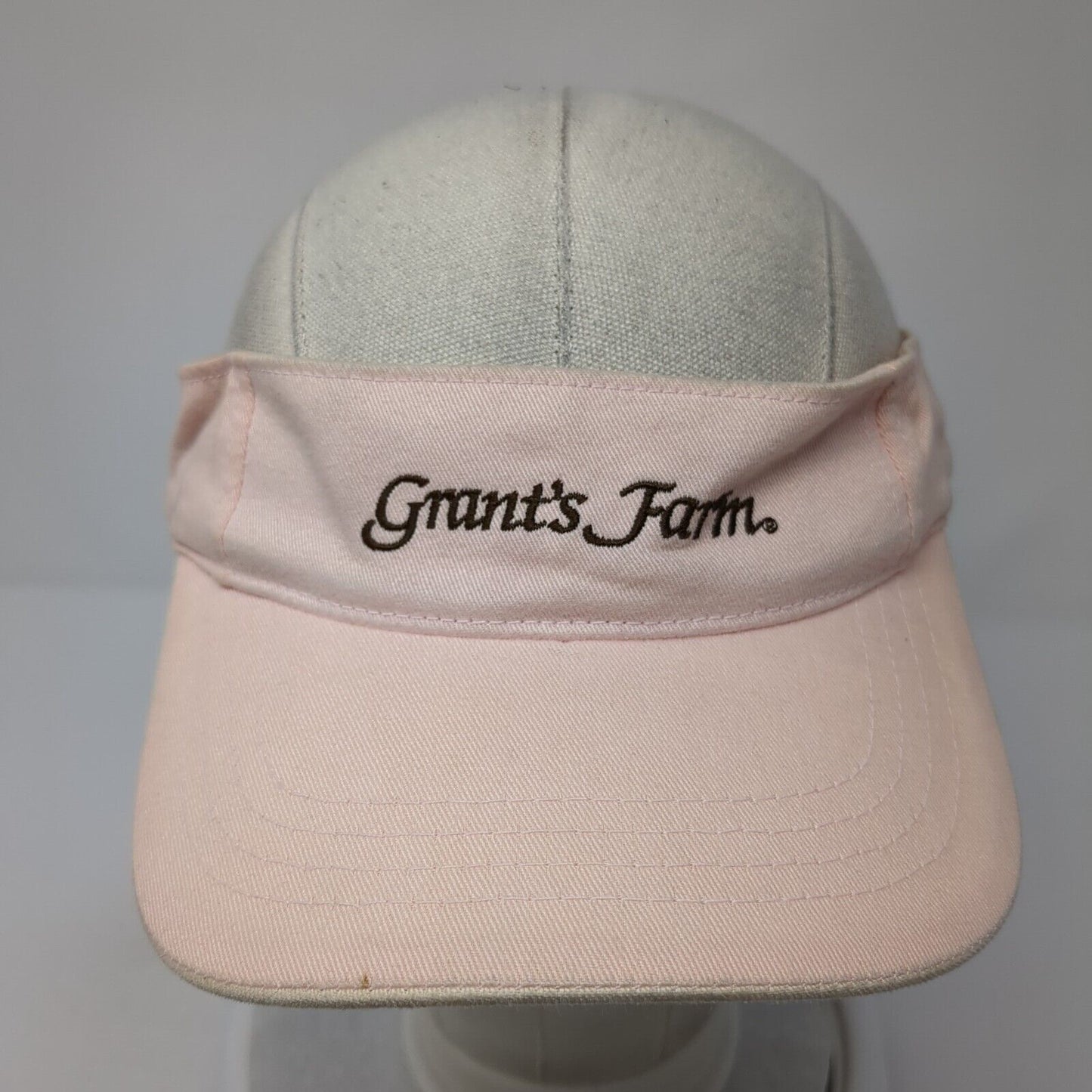 Grant's Farm Strapback Sun Visor Hat Pink One Size Adjustable Embroidered JHats