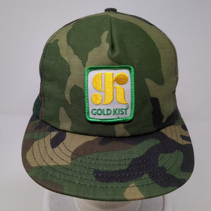 Challenger Caps Gold Kist Camo Trucker Hat Mesh Snapback Green OSFM USA Made