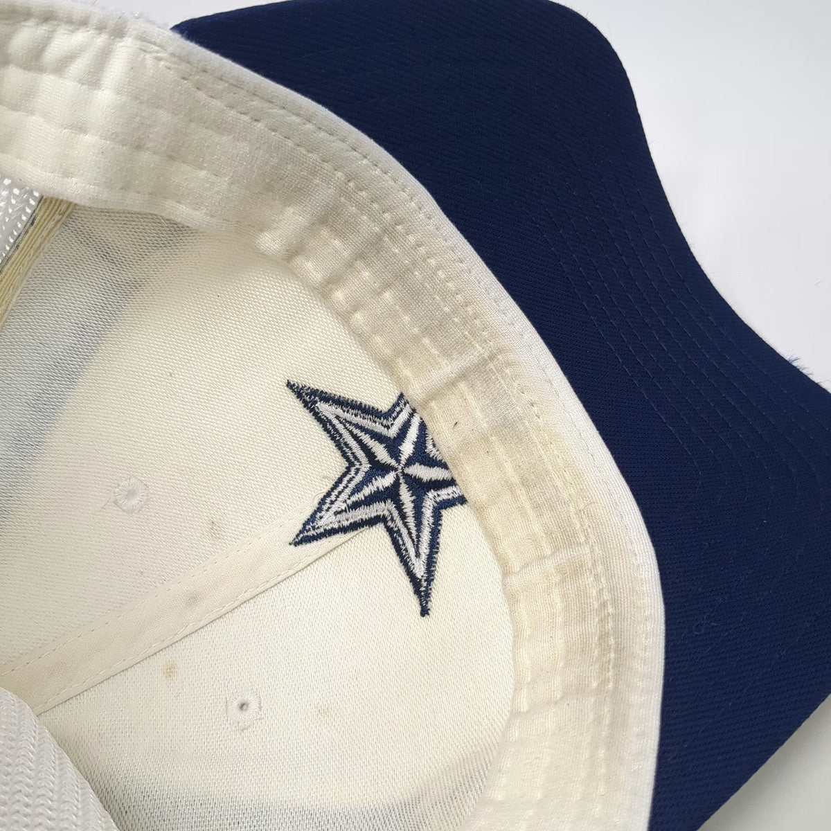 Dallas Cowboys NFL Reebok Cap White Blue XL Mesh Back Onfield Stretch Fit Logo