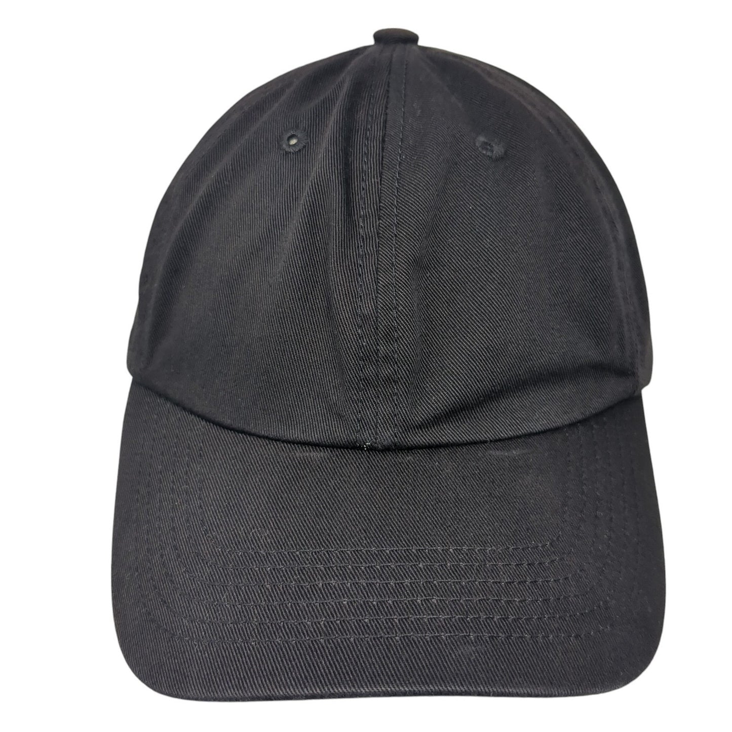 Unbranded Strapback Hat Black One Size Adjustable Outdoor Blank Solid