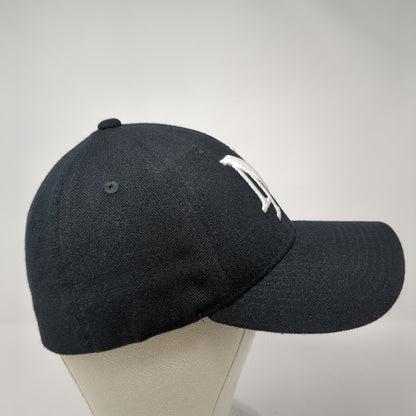 Letter N Fitted Hat Black One Size Stretch Embroidered Decky 6 Panel