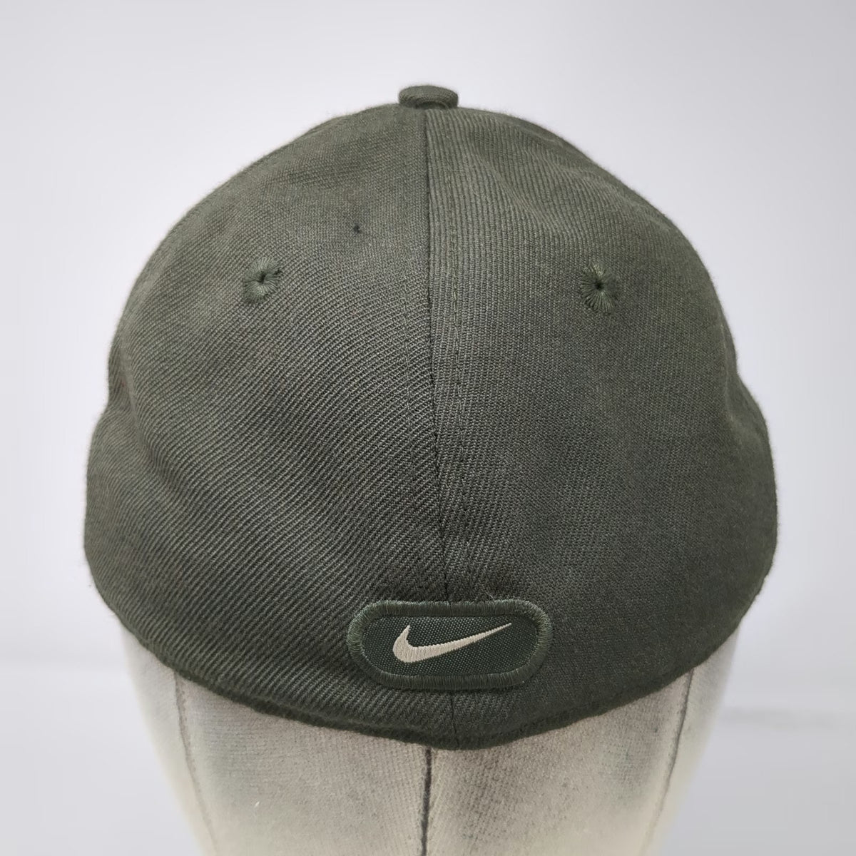 Nike Baseball Cap Green 6 7/8 Fitted Wool Blend Swoosh Logo Hat Vintage Red Tag