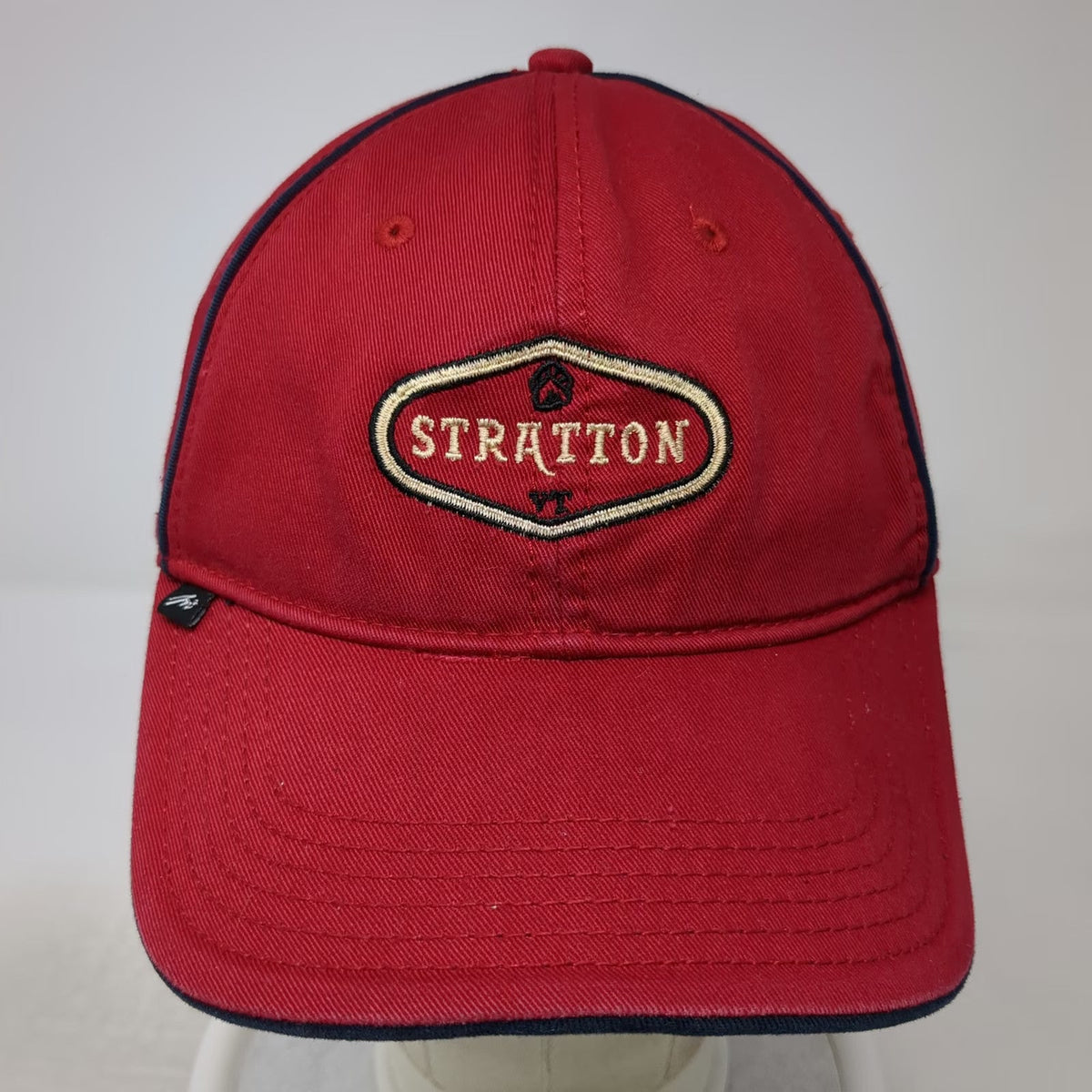 The Merkley Headgear Stratton VT Ski Resort Hat Baseball Cap Red Blue One Size