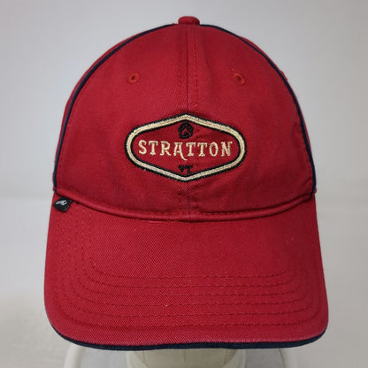 The Merkley Headgear Stratton VT Ski Resort Hat Baseball Cap Red Blue One Size