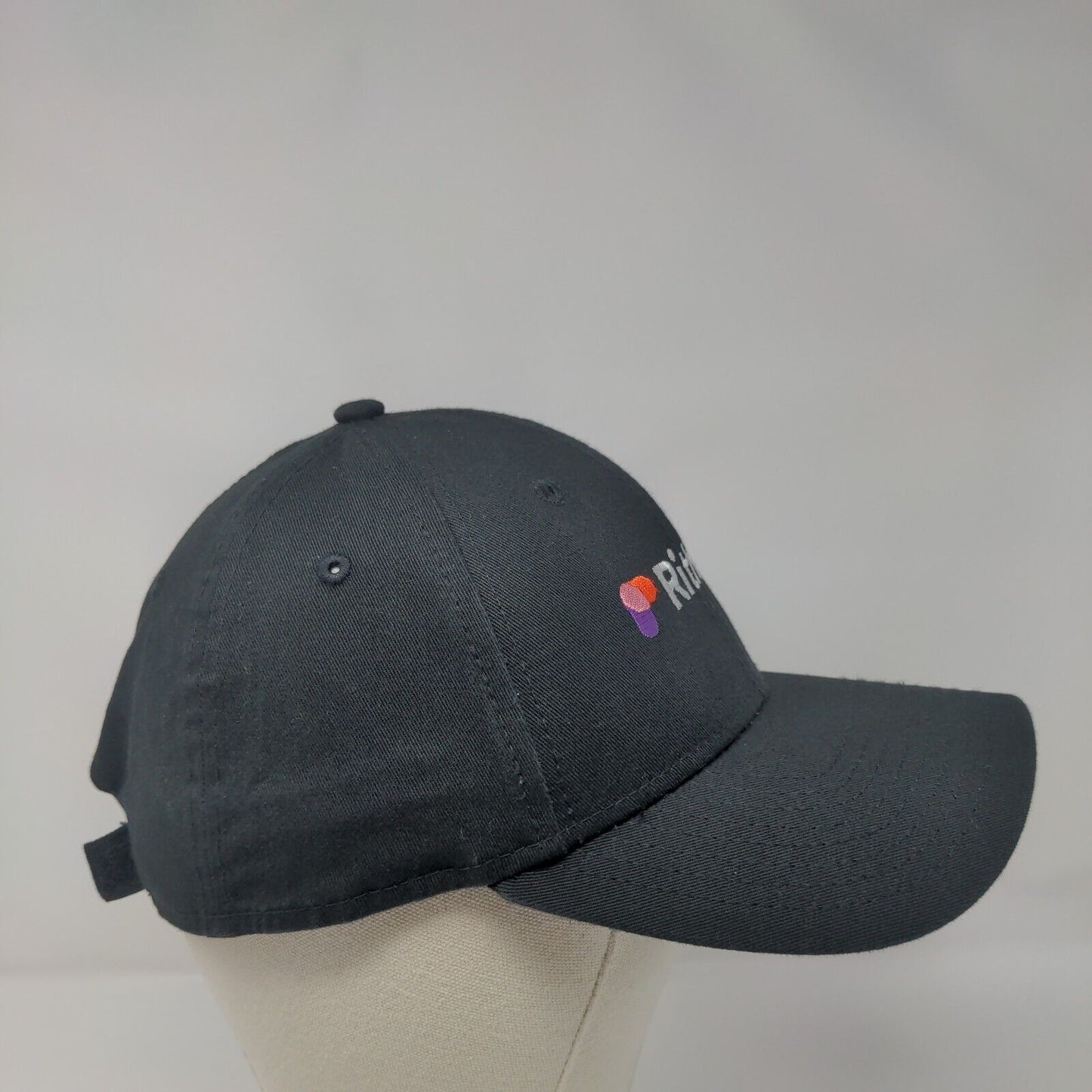 Rithum Strapback Hat Black OSFM Adjustable Embroidered 9Forty New Era Cotton