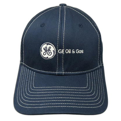 New Era GE Oil & Gas Baseball Cap Blue M Mesh Stretch Fit Contrast Stitch Hat