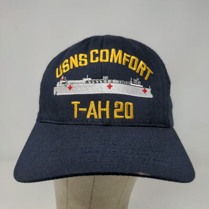 AMC Men's Snapback Hat Blue USNS Comfort T-AH 20 Embroidered Navy Logo