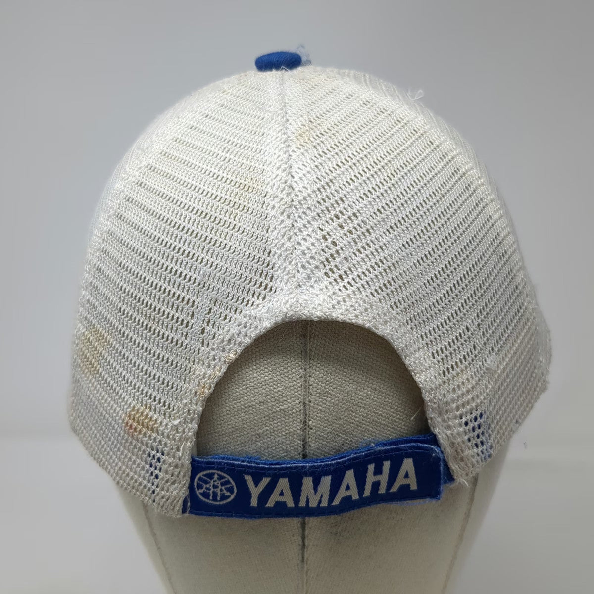 Yamaha Blue One Size Baseball Cap Mesh Trucker Hat Embroidered Logo Racing White