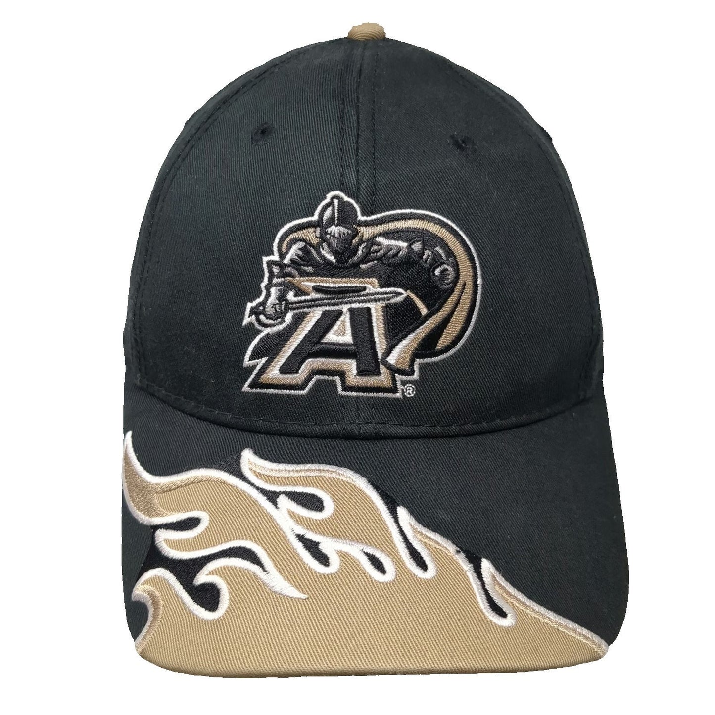 Army Black Knights NCAA The Game Hat Cap Black Gold OSFM Flame Brim Strapback