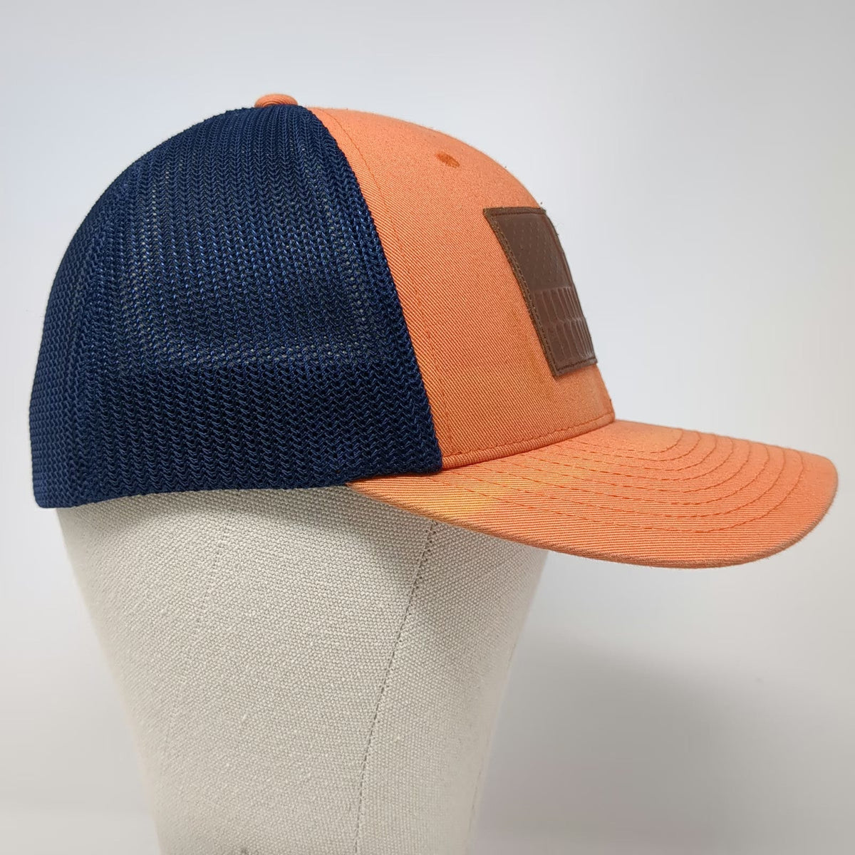 Columbia Baseball Orange M Mesh Flexfit Bullet American Flag Patch Outdoor Hat