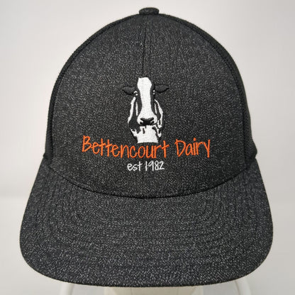 Bettencourt Dairy Cow Logo Baseball Cap Black One Size Mesh Stretch Fitted Hat