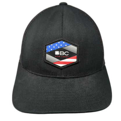 Black Clover Trucker Hat One Size Snapback BC Live Lucky American Flag Patch 110