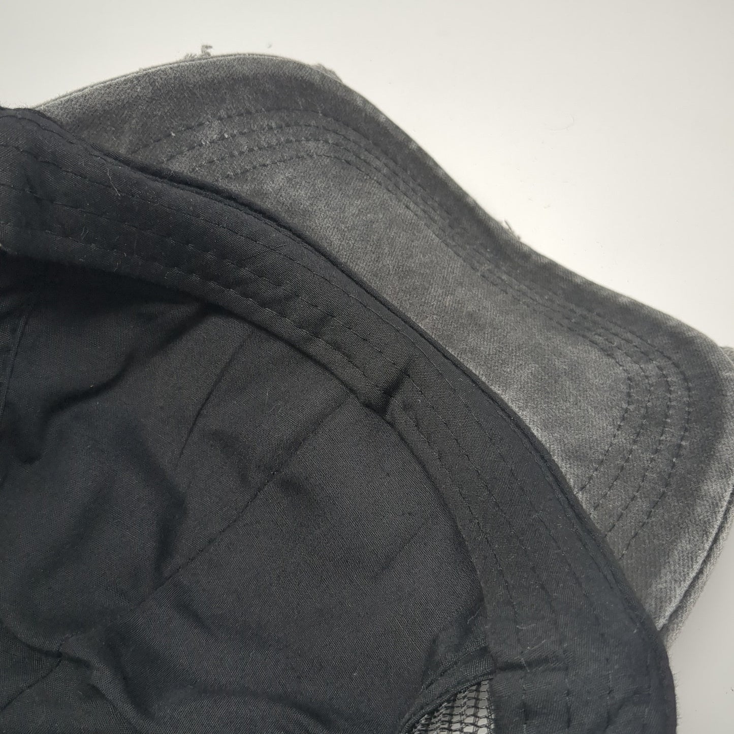 Cute But Pasycho Ponytail Trucker Hat Gray One Size Mesh Back Distressed