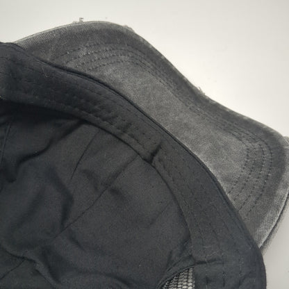 Cute But Pasycho Ponytail Trucker Hat Gray One Size Mesh Back Distressed