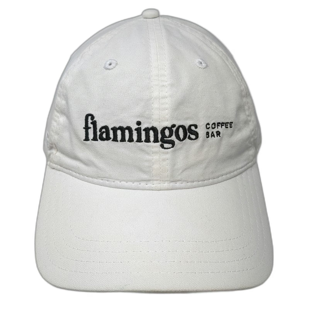 Pukka Baseball Cap White One Size Slideback Flamingos Coffee Bar Embroidered Hat