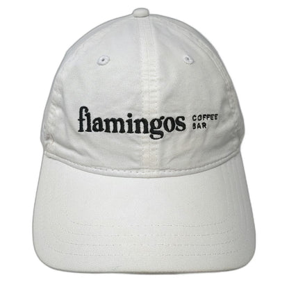 Pukka Baseball Cap White One Size Slideback Flamingos Coffee Bar Embroidered Hat